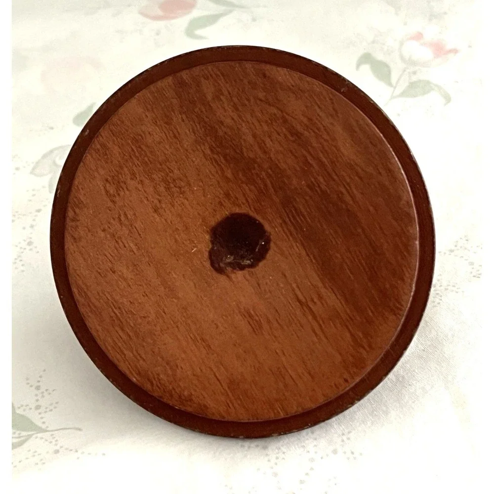 Vtg Nicaragua Mixed Wood Sugar Bowl with Tight Lid Handmade 3" x 3.75" - Picture 6 of 12